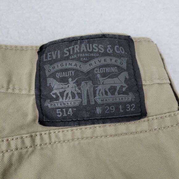 Levis 514 Straight Leg Khaki Jeans Mens 29 x 32 Measures 29 x 30.5 100% Cotton - Picture 12 of 12